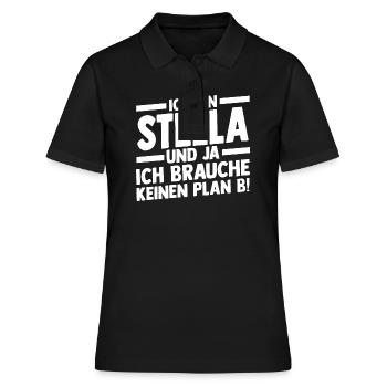 Vorname Stella - Frauen Polo Shirt - Schwarz - Vorne - Ailine (174cm)