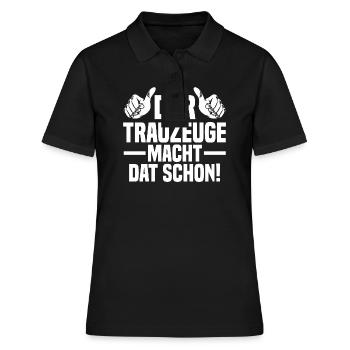 Hochzeit Junggesellenabschied Trauzeuge - Frauen Polo Shirt - Schwarz - Vorne - Ailine (174cm)