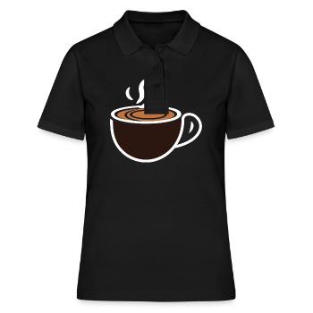 Humour petit chocolat chaud - Polo Femme - noir - Devant - Ailine (174cm)
