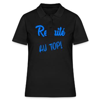 RETRAITE. RETRAITE. RETRAITEE. RETRAITE. - Polo Femme - noir - Devant - Ailine (174cm)