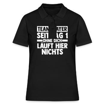 Mitarbeiter Arbeiter Kollege Arbeitskollege - Frauen Polo Shirt - Schwarz - Vorne - Ailine (174cm)