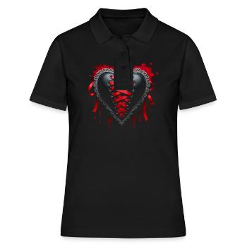 Corset coeur gothique - Saint Valentin Occulte - Polo Femme - noir - Devant - Ailine (174cm)