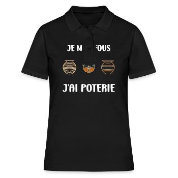 Humour pots de Poterie - Polo Femme - noir - Devant - Ailine (174cm)