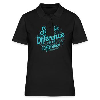 Badestrand & Meer plastikfrei gegen Verschmutzung - Frauen Polo Shirt - Schwarz - Vorne - Ailine (174cm)