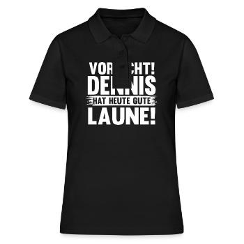 Vorname Dennis - Frauen Polo Shirt - Schwarz - Vorne - Ailine (174cm)