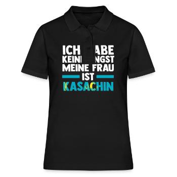 Kasachen Kasachstan - Frauen Polo Shirt - Schwarz - Vorne - Ailine (174cm)
