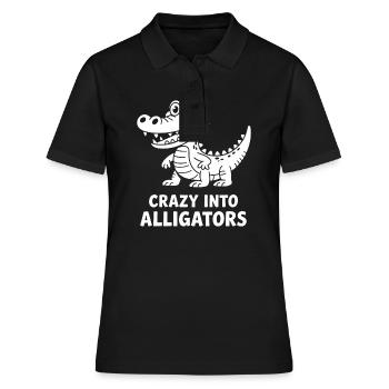 Niedliche Alligator-Alligatoren - Frauen Polo Shirt - Schwarz - Vorne - Ailine (174cm)