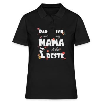 Mama ist die beste - Frauen Polo Shirt - Schwarz - Vorne - Ailine (174cm)