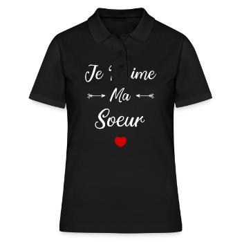 Je t'aime ma soeur - Polo Femme - noir - Devant - Ailine (174cm)