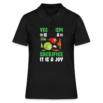 Vegane Freude - Frauen Polo Shirt - Schwarz - Vorne - Ailine (174cm)