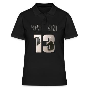 Fussball TEEN 13 Soccer - Frauen Polo Shirt - Schwarz - Vorne - Ailine (174cm)
