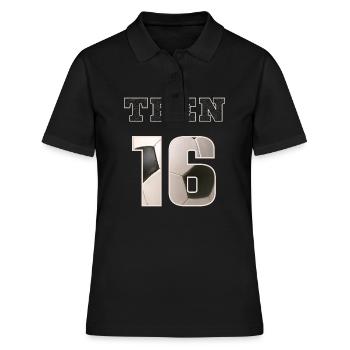 Fussball TEEN 16 Soccer - Women's Polo Shirt - black - Front - Ailine (174cm)