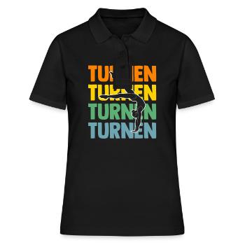 Turnen Gymnastik Turner - Frauen Polo Shirt - Schwarz - Vorne - Ailine (174cm)