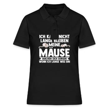 Meine Mäuse machen sich sorgen - Frauen Polo Shirt - Schwarz - Vorne - Ailine (174cm)