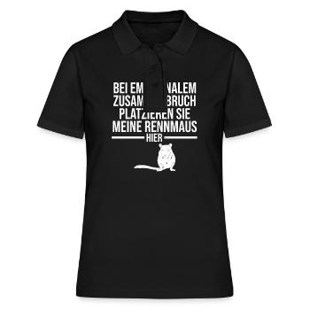 Maus Mäuse Rennmaus - Frauen Polo Shirt - Schwarz - Vorne - Ailine (174cm)