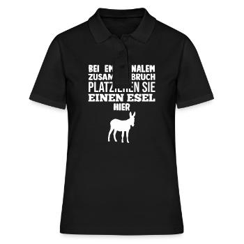 Esel - Frauen Polo Shirt - Schwarz - Vorne - Ailine (174cm)