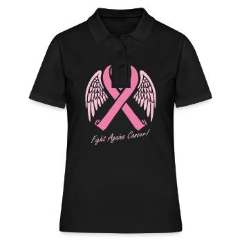 Lutte contre le cancer du sein - Polo Femme - noir - Devant - Ailine (174cm)