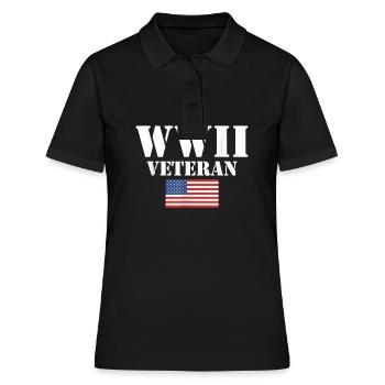 American Patriot Vétéran de la Seconde Guerre mondiale 2e Guerre mondiale - Polo Femme - noir - Devant - Ailine (174cm)