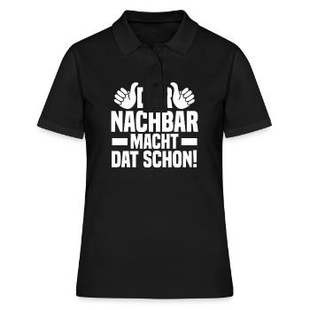 Einzug Umzug Nachbarn Nachbar - Frauen Polo Shirt - Schwarz - Vorne - Ailine (174cm)