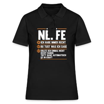 Neffe - Frauen Polo Shirt - Schwarz - Vorne - Ailine (174cm)