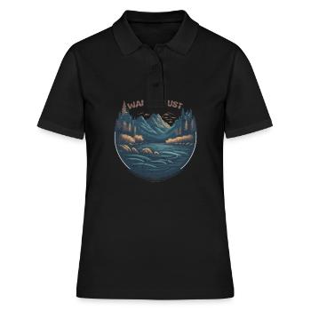 Wanderlust Wanderliebhaber Wandern - Frauen Polo Shirt - Schwarz - Vorne - Ailine (174cm)