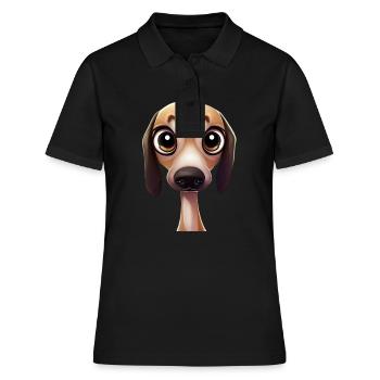 Anmutige Windhund-Pose - Frauen Polo Shirt - Schwarz - Vorne - Ailine (174cm)
