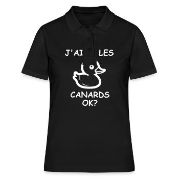 J'aime les canards - Polo Femme - noir - Devant - Ailine (174cm)