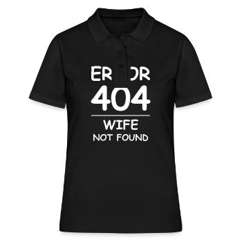 Ehefrau nicht gefunden Fehler 404 - Frauen Polo Shirt - Schwarz - Vorne - Ailine (174cm)