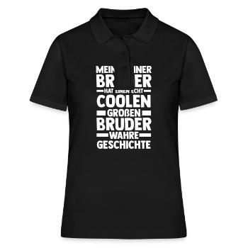 Geschwister Brüder Bruder - Frauen Polo Shirt - Schwarz - Vorne - Ailine (174cm)