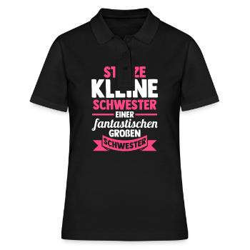 Geschwister Schwestern Schwester - Frauen Polo Shirt - Schwarz - Vorne - Ailine (174cm)