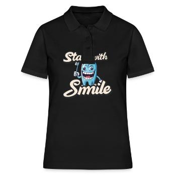 Start With Smile - Women's Polo Shirt - black - Front - Ailine (174cm)