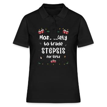 Le plus susceptible d’échanger des belles-filles contre des cadeaux de Noël - Polo Femme - noir - Devant - Ailine (174cm)