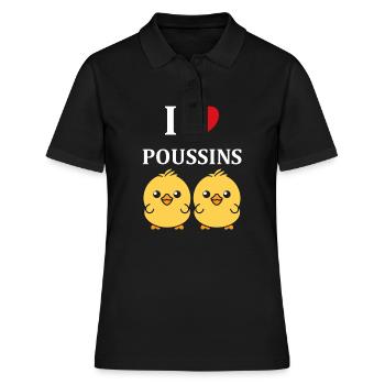 J'aime les poussins - Polo Femme - noir - Devant - Ailine (174cm)