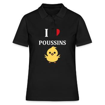 J'aime les poussins - Polo Femme - noir - Devant - Ailine (174cm)