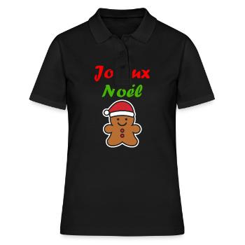 Joyeux noel pain d'épice - Polo Femme - noir - Devant - Ailine (174cm)
