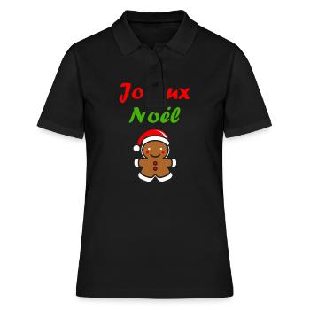 Joyeux noel pain d'épice - Polo Femme - noir - Devant - Ailine (174cm)