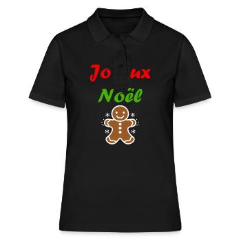 Joyeux noel pain d'épice - Polo Femme - noir - Devant - Ailine (174cm)