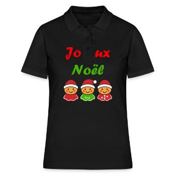 Joyeux noel pain d'épice - Polo Femme - noir - Devant - Ailine (174cm)