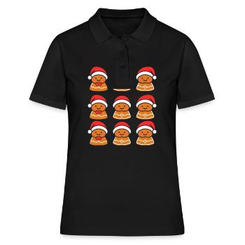 Gingerbread Man - Women's Polo Shirt - black - Front - Ailine (174cm)