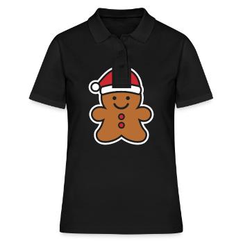 Gingerbread Man - Women's Polo Shirt - black - Front - Ailine (174cm)