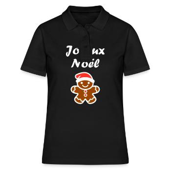Joyeux noel pain d'épice - Polo Femme - noir - Devant - Ailine (174cm)
