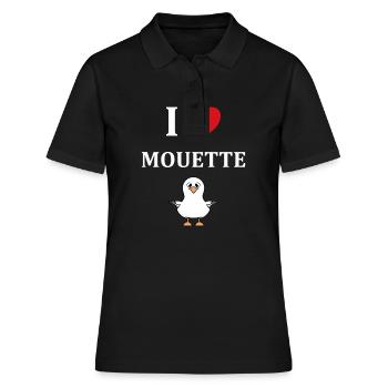 J'aime les mouettes - Polo Femme - noir - Devant - Ailine (174cm)