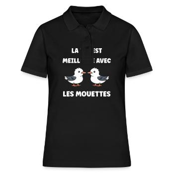 J'aime les mouettes - Polo Femme - noir - Devant - Ailine (174cm)