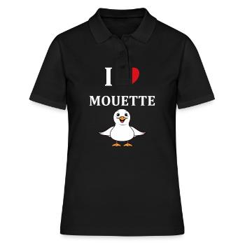 J'aime les mouettes - Polo Femme - noir - Devant - Ailine (174cm)