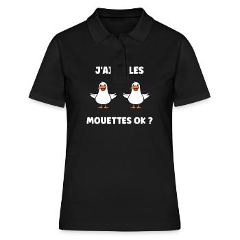 Humour petit mouette - Polo Femme - noir - Devant - Ailine (174cm)