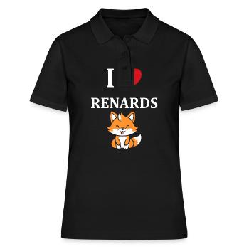 J'aime les renards - Polo Femme - noir - Devant - Ailine (174cm)