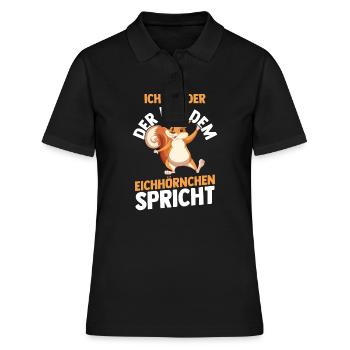 Eichhörnchen - Frauen Polo Shirt - Schwarz - Vorne - Ailine (174cm)