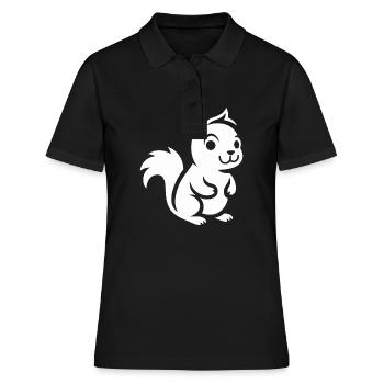 Humour petit écureuil - Polo Femme - noir - Devant - Ailine (174cm)