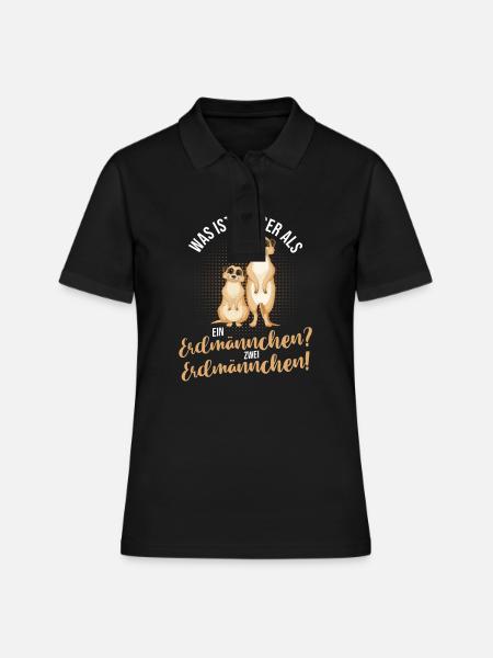 Erdmännchen - Frauen Polo Shirt - Schwarz