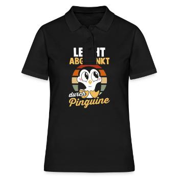 Leicht Abgelenkt Durch Pinguine - Frauen Polo Shirt - Schwarz - Vorne - Ailine (174cm)